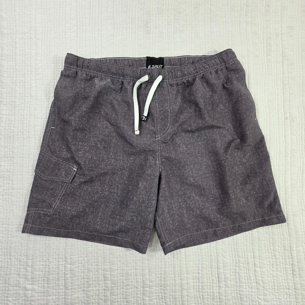 Banana Split Mens XL Board Shorts Grey Heather Cargo Swim Trunks‎ Mesh Lining